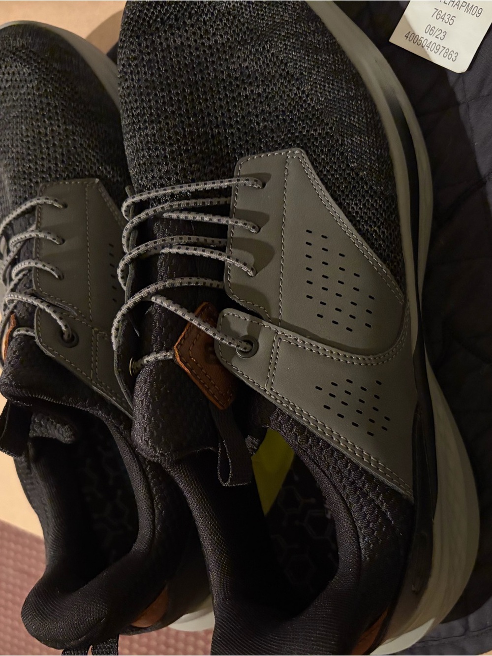 Skeckers Men's Black and Gray Lightweight Knit Trainer Shoe
